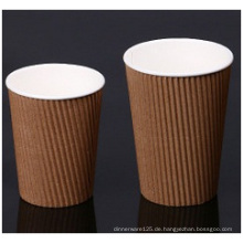 Brown Ripple Wall Paer Cups. Doppelte Wellpappbecher